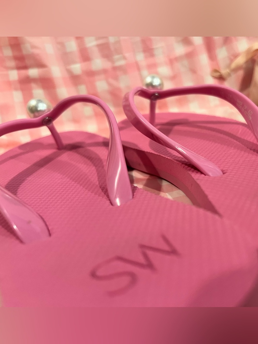 Stuart Weitzman Pink Pearl Thong Sandals | Jelly Flip Flops | Size 7 | EUC - Picture 6 of 9